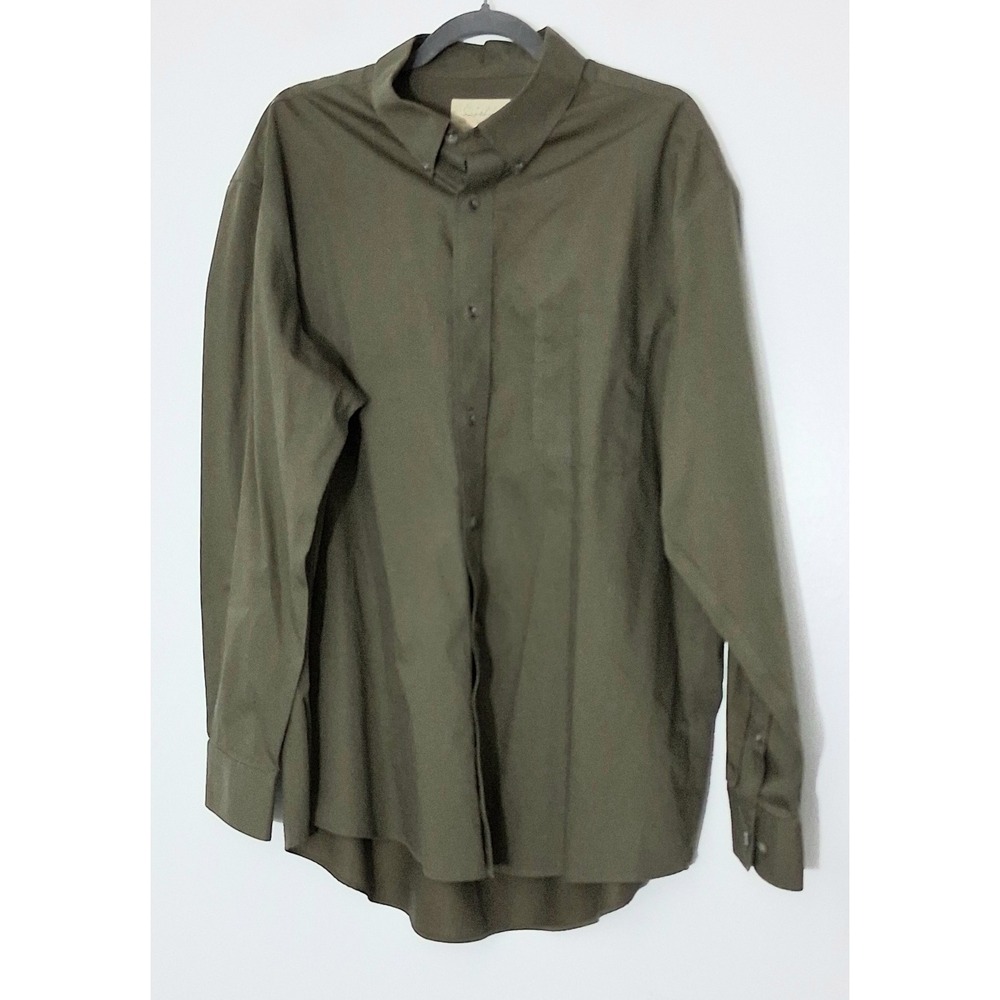 Cabelas Shirt Men's Size XL Long Sleeve Olive Green Button Up Outfitters Series